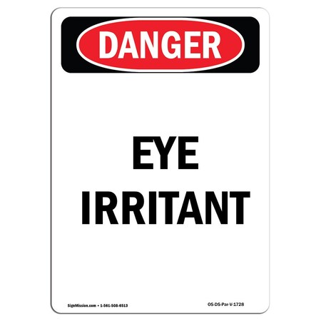 Signmission OSHA Sign, Portrait Eye Irritant, 7in X 5in Decal, 5" W, 7" H, Portrait, Portrait Eye Irritant OS-DS-D-57-V-1728